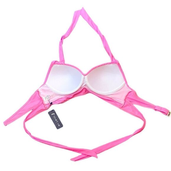 NWT Tempt Me Women’s Pink Halter Neck Bikini Swim Top, Size L - Picture 6 of 7
